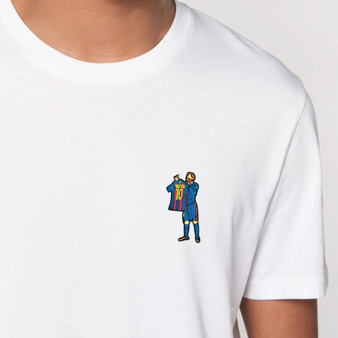 T-shirt brodé "Messi"⎜Barcelone - Maison Ferveur